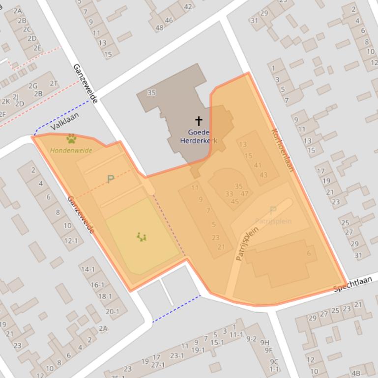 Kaart van postcodegebied 6713BM.