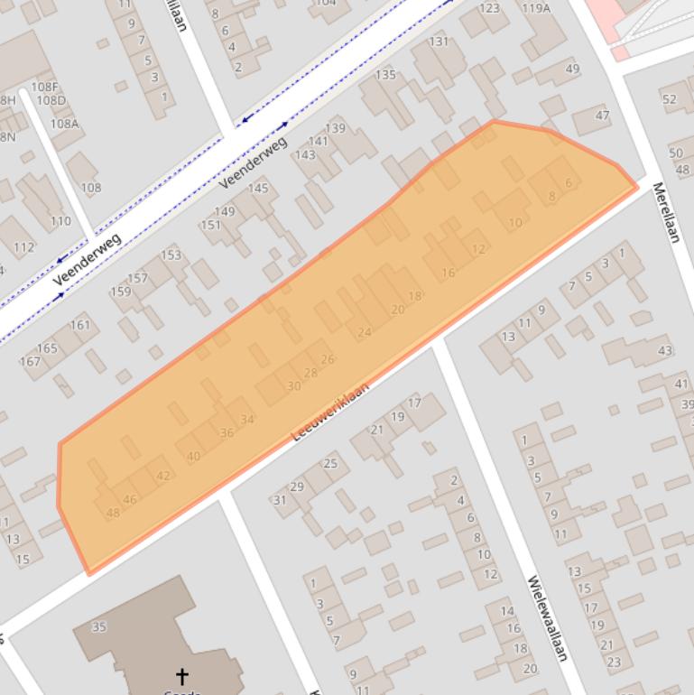 Kaart van postcodegebied 6713BP.