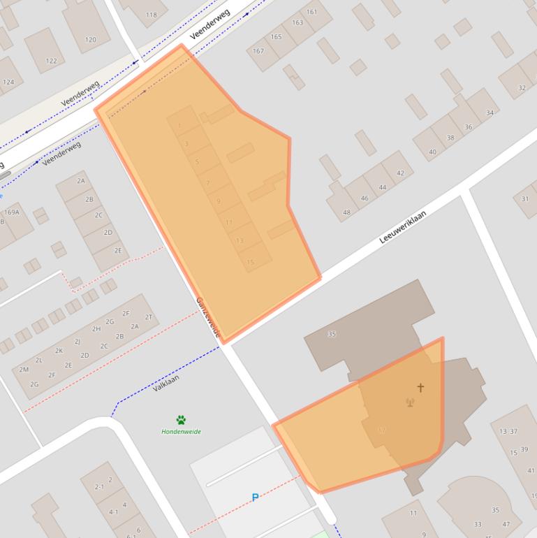 Kaart van postcodegebied 6713CA.