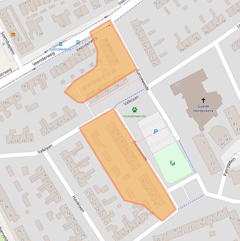 Kaart van postcodegebied 6713CB.