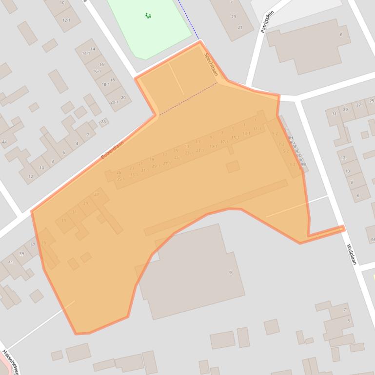 Kaart van postcodegebied 6713CG.