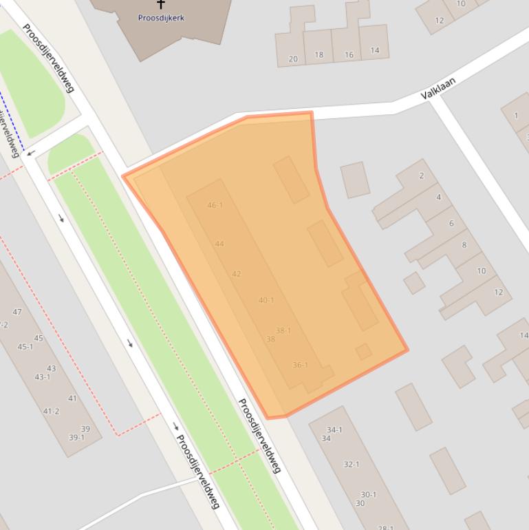 Kaart van postcodegebied 6713CS.