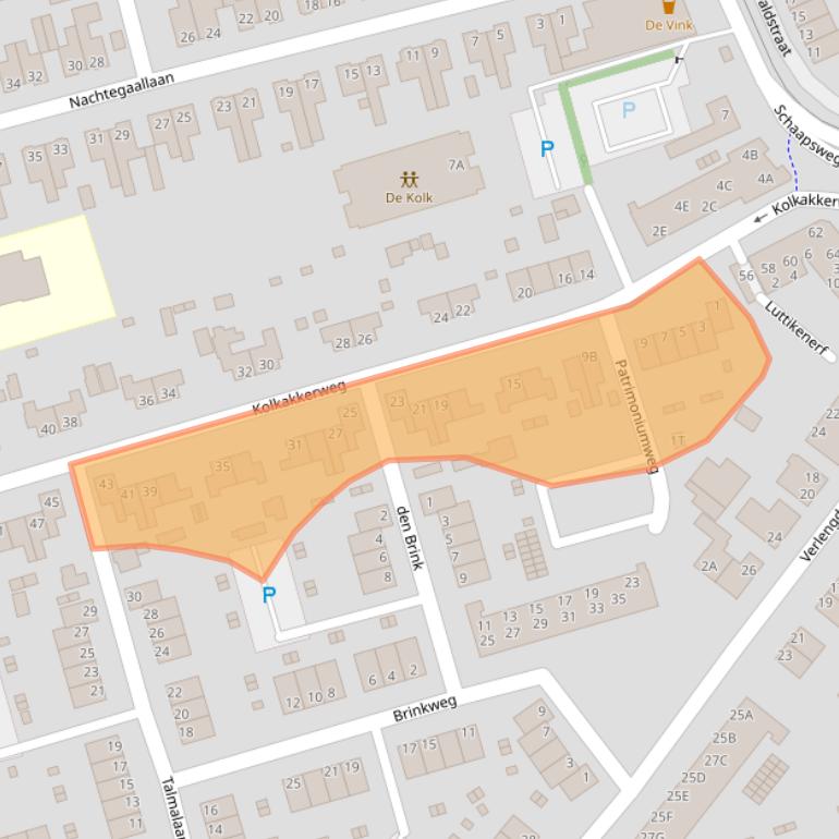 Kaart van postcodegebied 6713DA.