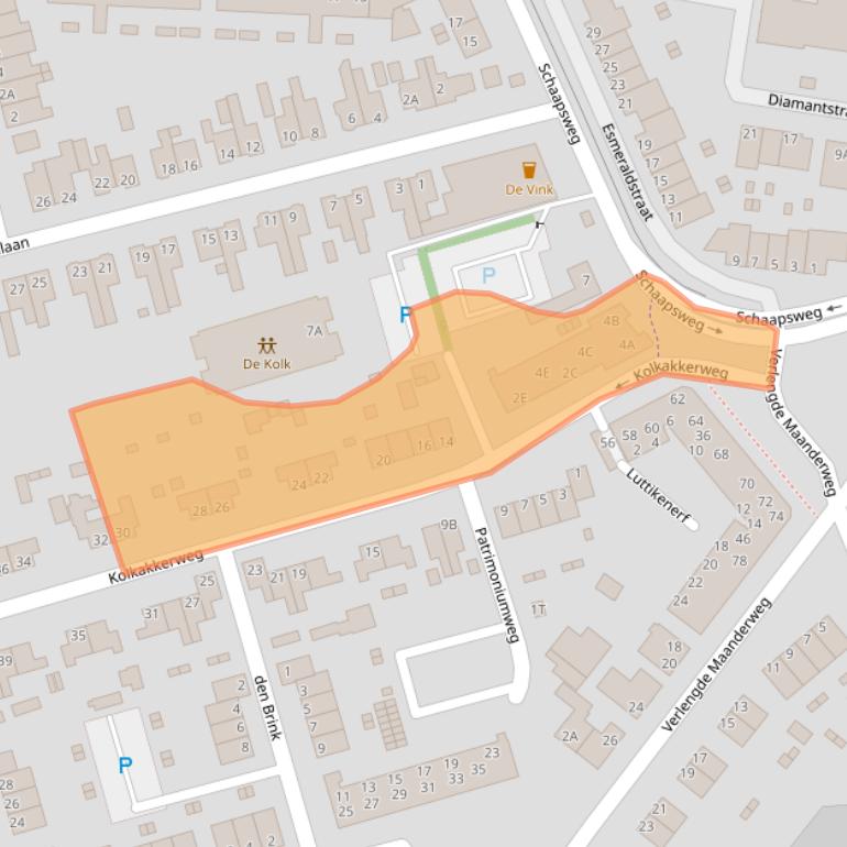 Kaart van postcodegebied 6713DC.