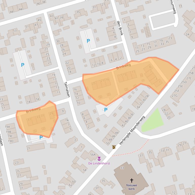 Kaart van postcodegebied 6713DL.