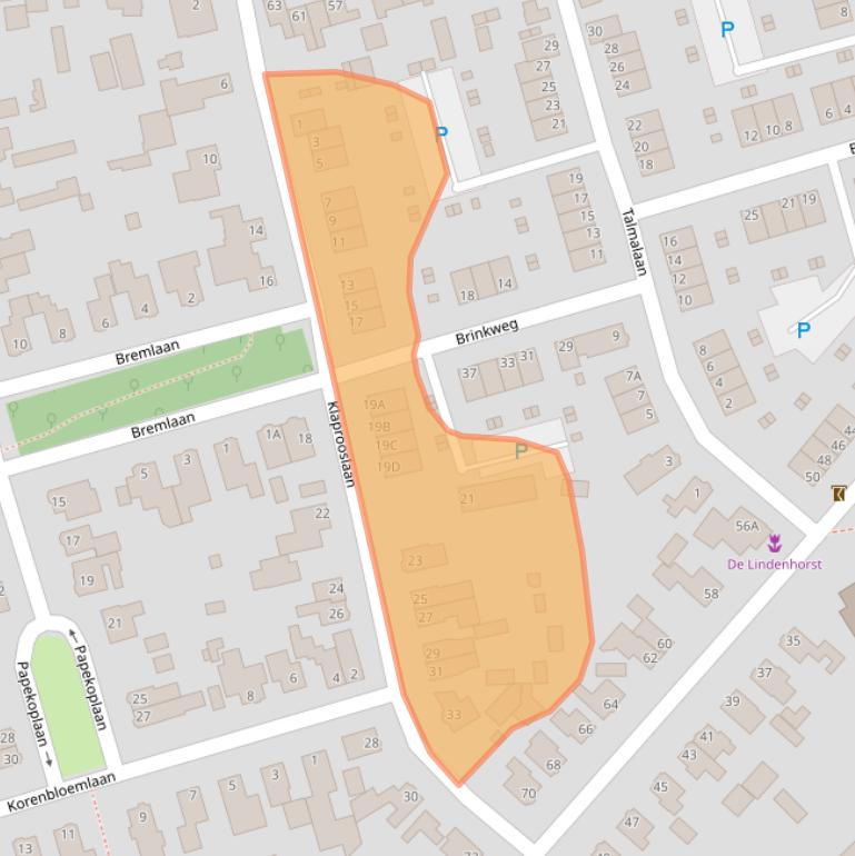 Kaart van postcodegebied 6713DR.