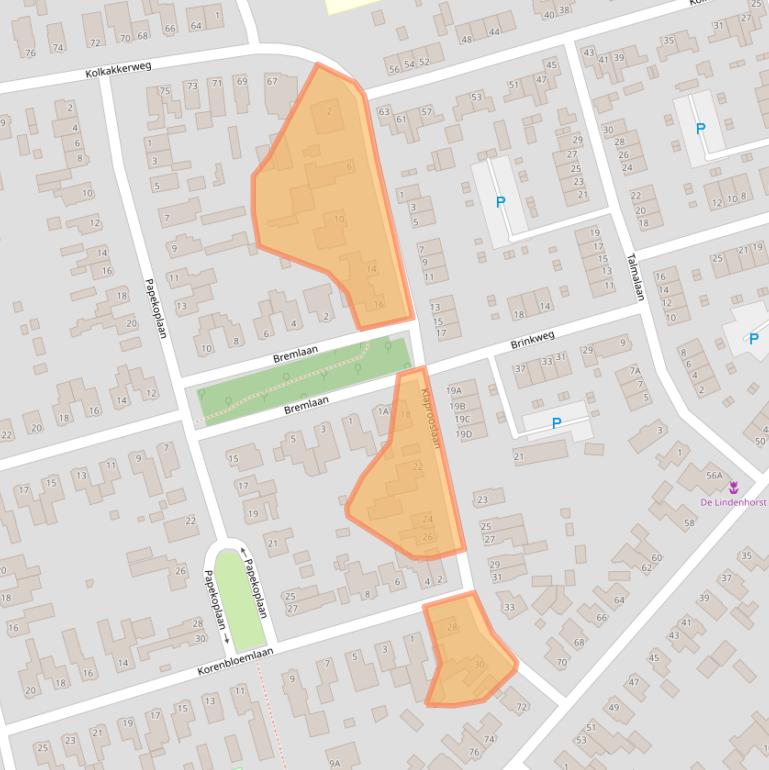 Kaart van postcodegebied 6713DS.