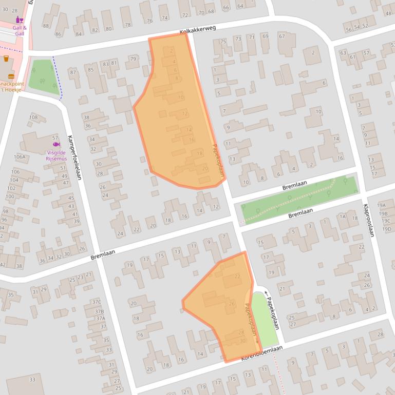 Kaart van postcodegebied 6713DV.