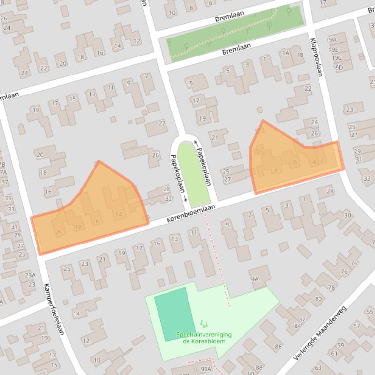 Kaart van postcodegebied 6713DX.