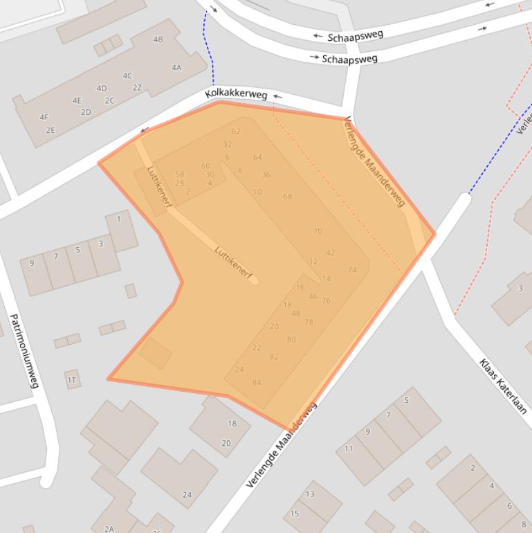 Kaart van postcodegebied 6713DZ.