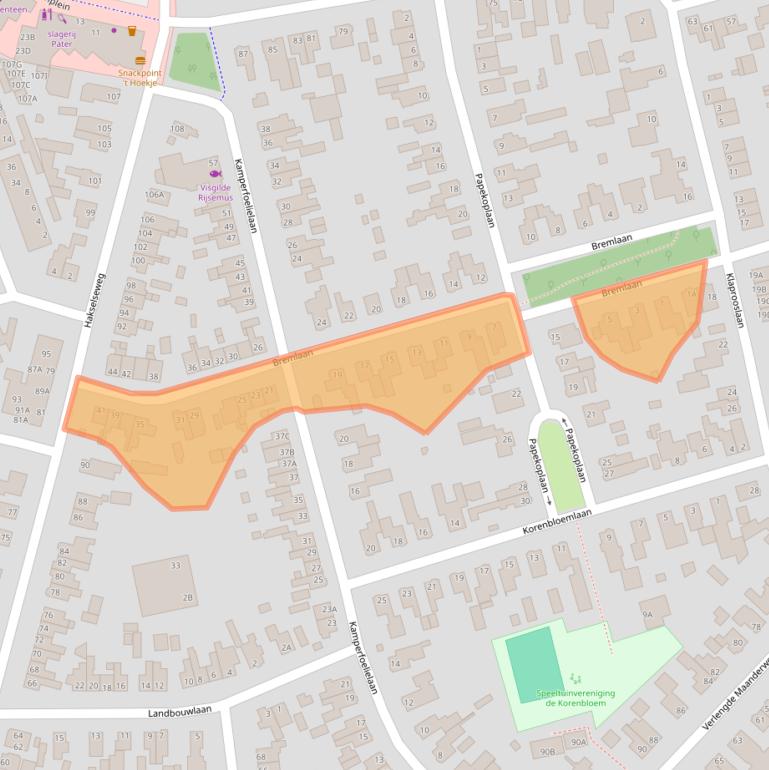 Kaart van postcodegebied 6713EA.