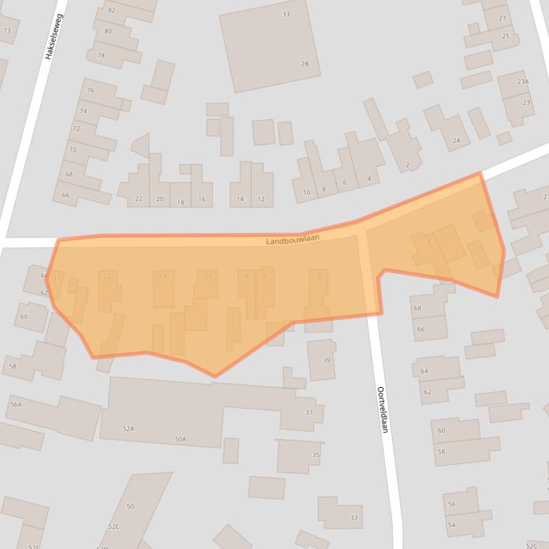 Kaart van postcodegebied 6713EH.