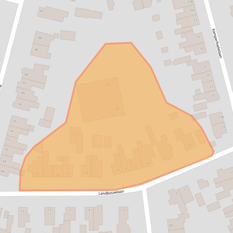 Kaart van postcodegebied 6713EJ.