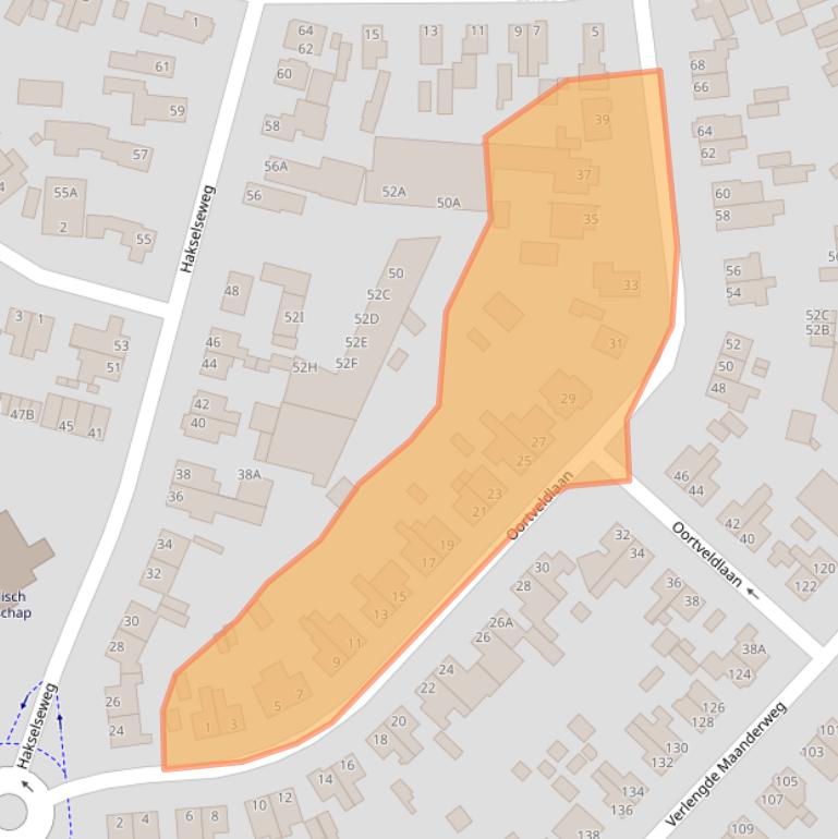 Kaart van postcodegebied 6713EK.