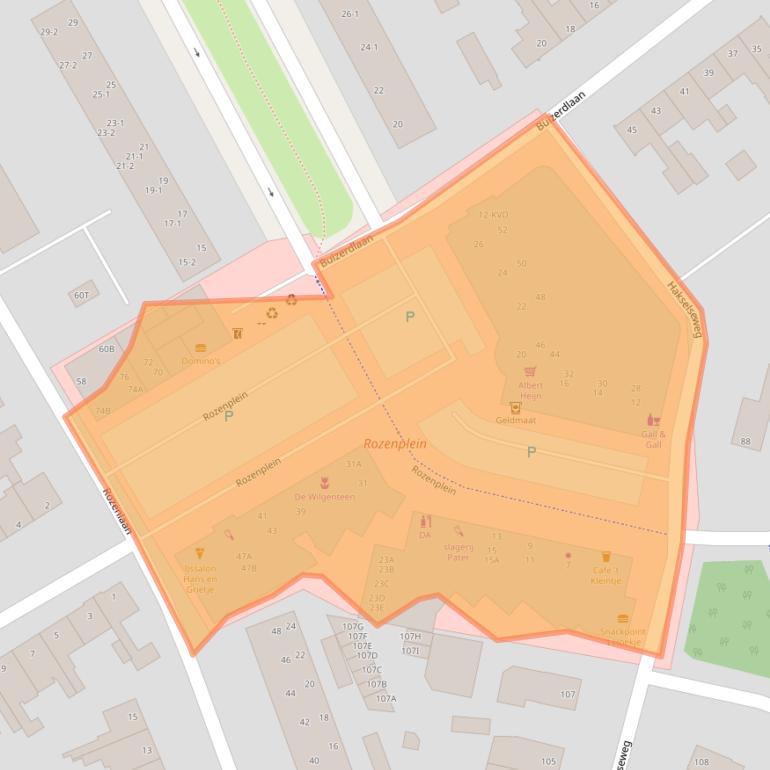 Kaart van postcodegebied 6713EN.