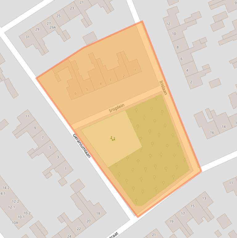 Kaart van postcodegebied 6713EX.