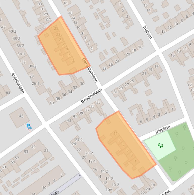 Kaart van postcodegebied 6713GA.