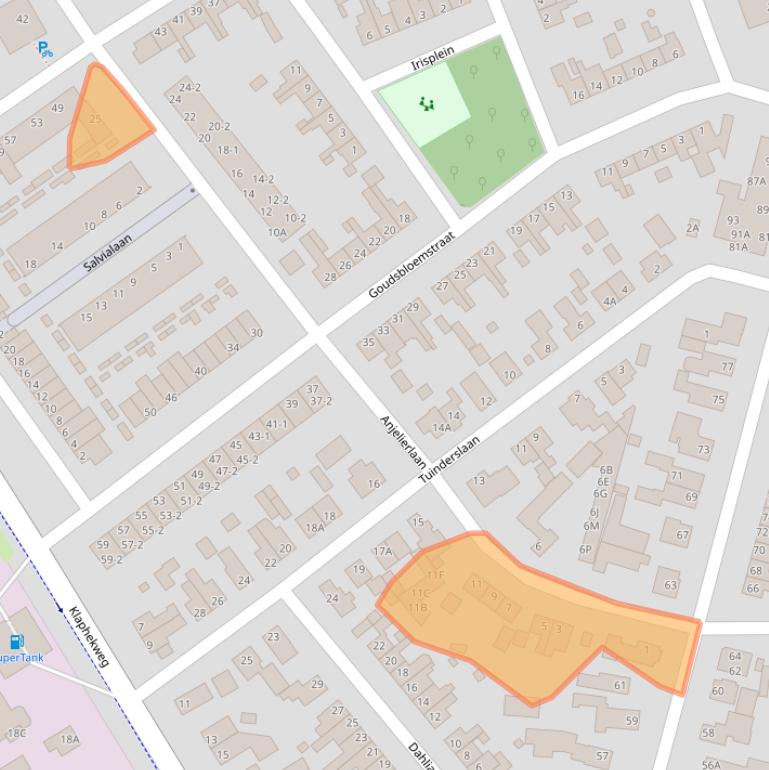 Kaart van postcodegebied 6713GE.