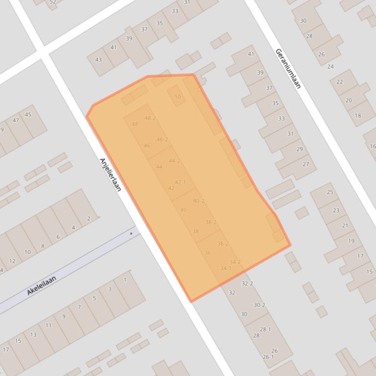 Kaart van postcodegebied 6713GJ.