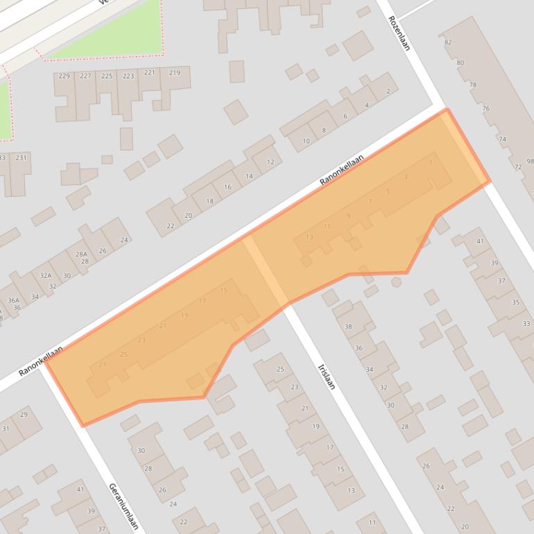 Kaart van postcodegebied 6713GK.