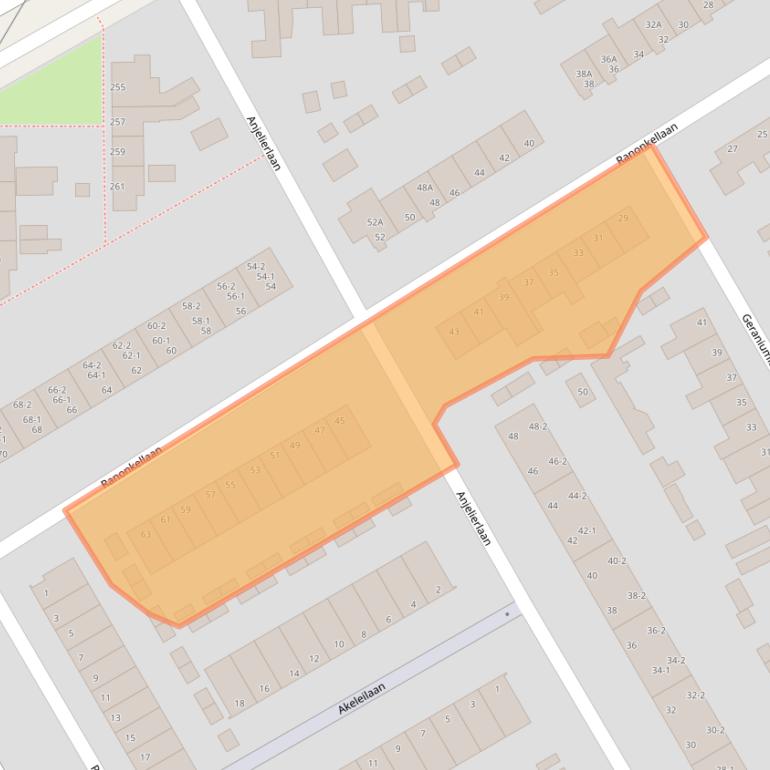 Kaart van postcodegebied 6713GL.