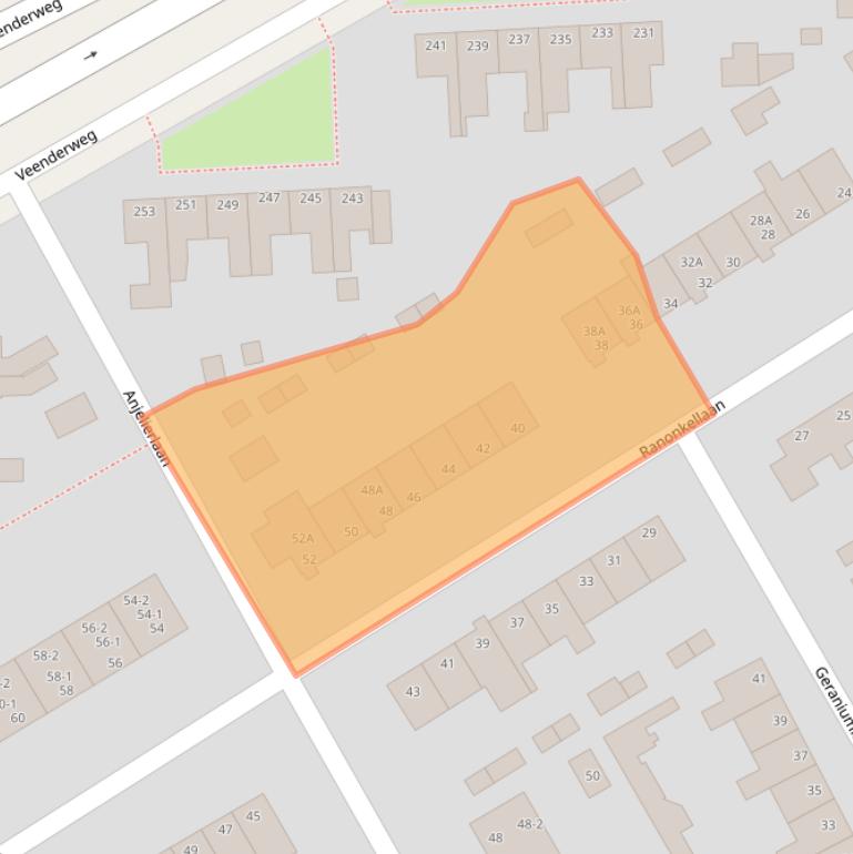 Kaart van postcodegebied 6713GN.