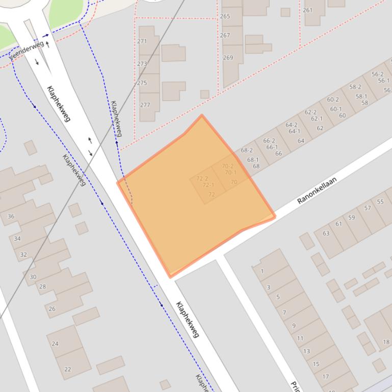 Kaart van postcodegebied 6713GR.