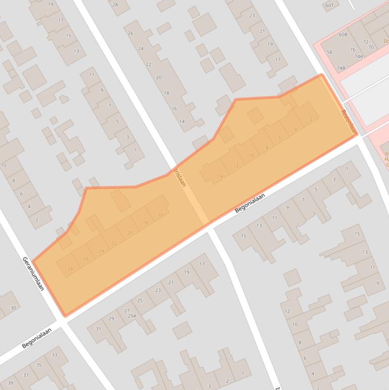 Kaart van postcodegebied 6713GW.