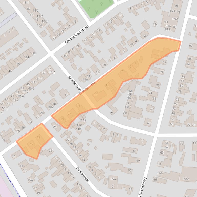 Kaart van postcodegebied 6713HE.