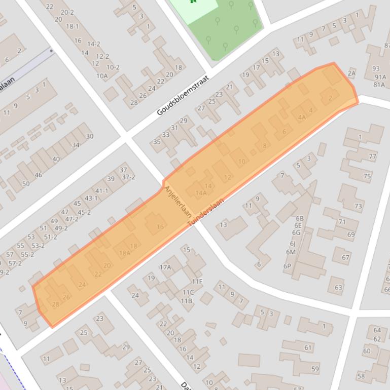 Kaart van postcodegebied 6713HG.