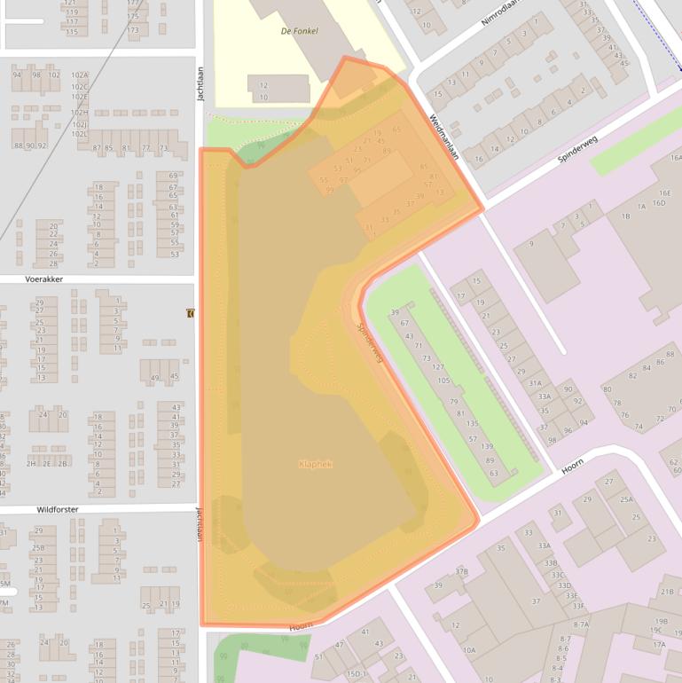 Kaart van postcodegebied 6713HZ.