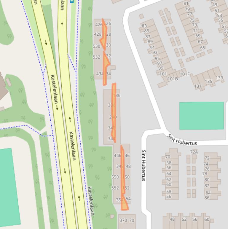 Kaart van postcodegebied 6713JJ.