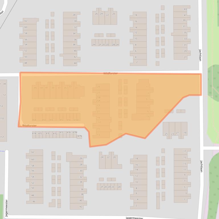Kaart van postcodegebied 6713KA.