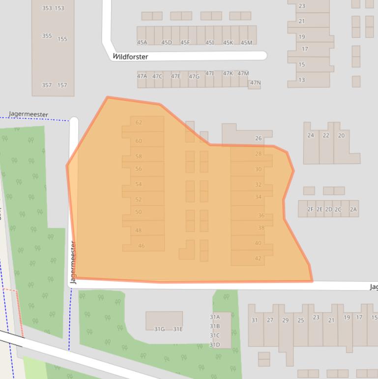 Kaart van postcodegebied 6713KH.