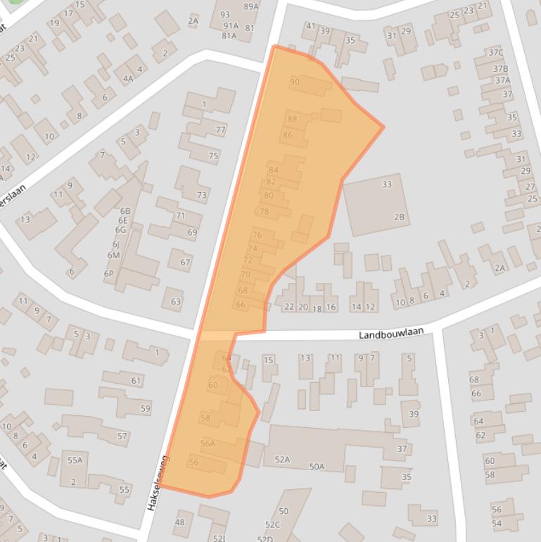Kaart van postcodegebied 6713KX.