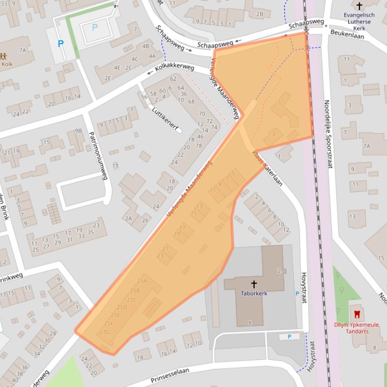 Kaart van postcodegebied 6713LC.