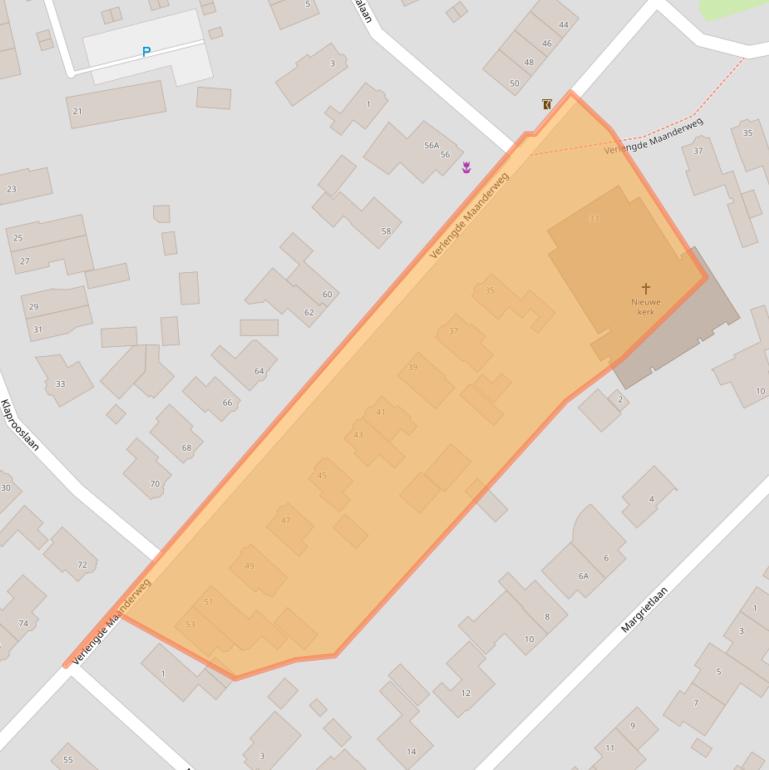 Kaart van postcodegebied 6713LD.