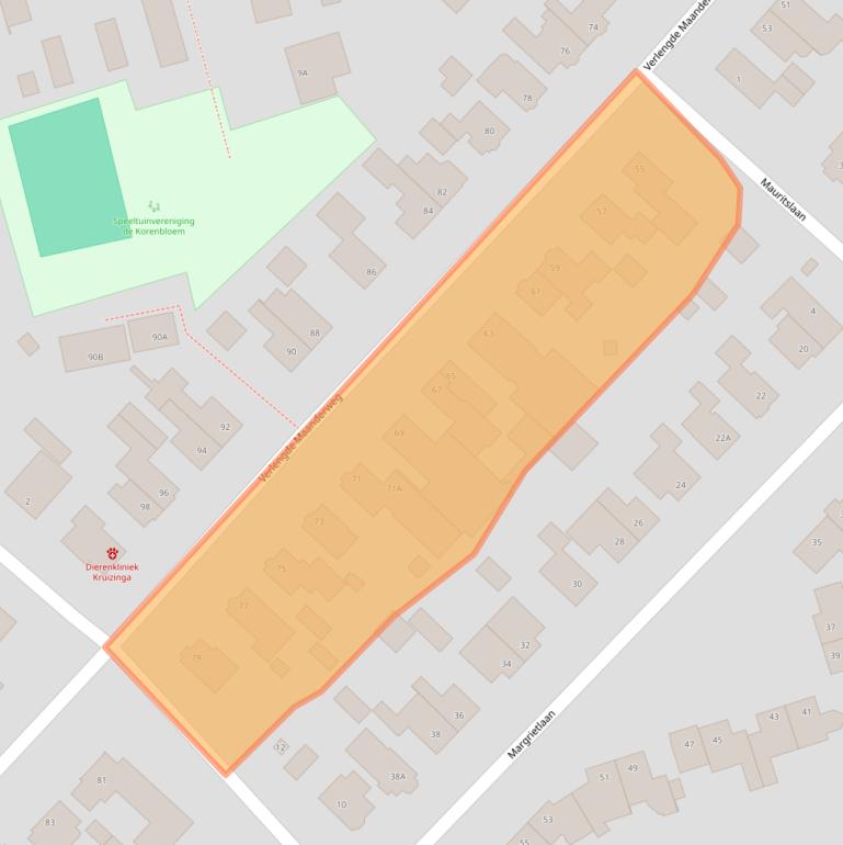 Kaart van postcodegebied 6713LE.