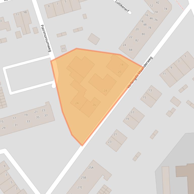 Kaart van postcodegebied 6713LJ.