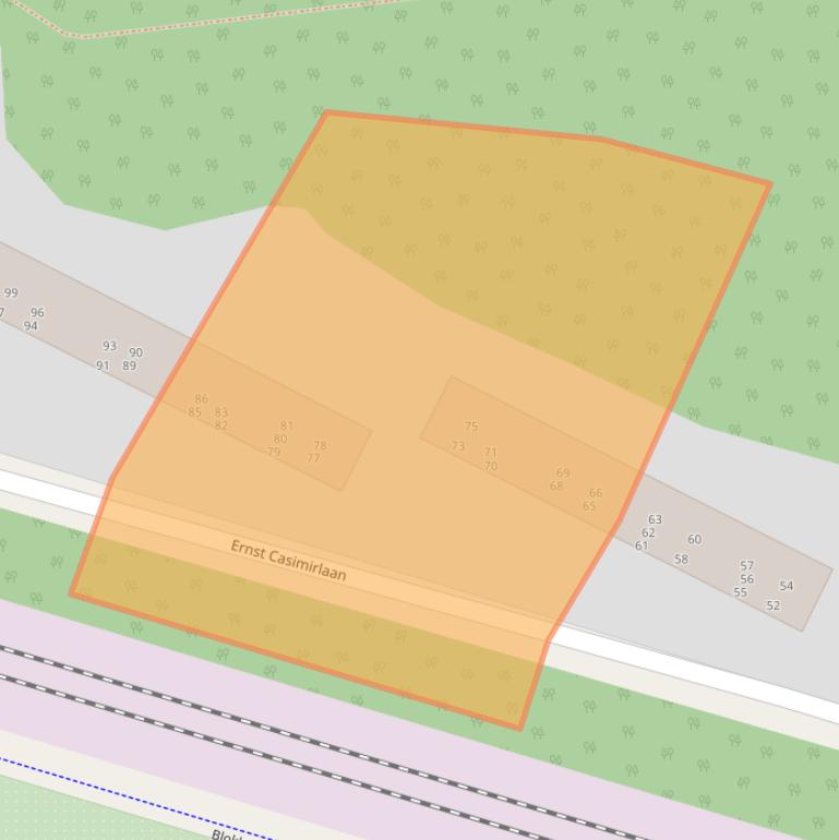 Kaart van postcodegebied 6713LT.