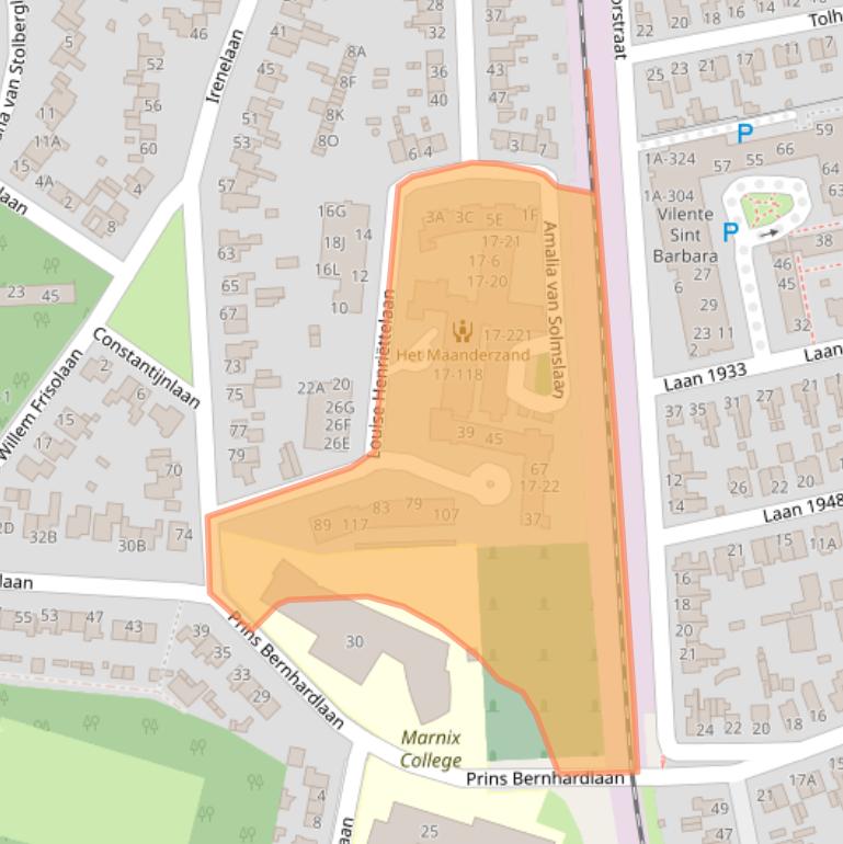 Kaart van postcodegebied 6713MG.