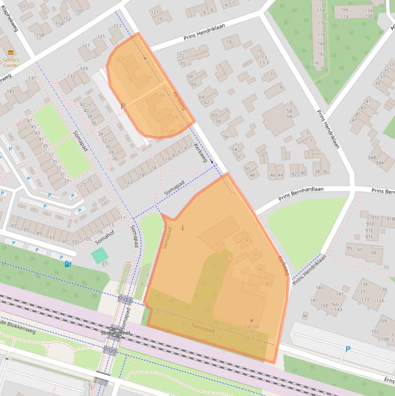 Kaart van postcodegebied 6713NC.