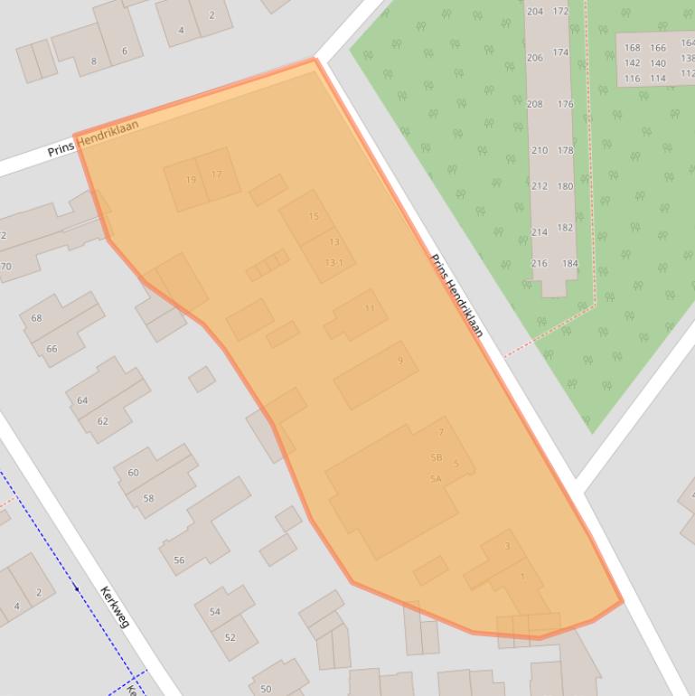 Kaart van postcodegebied 6713NE.