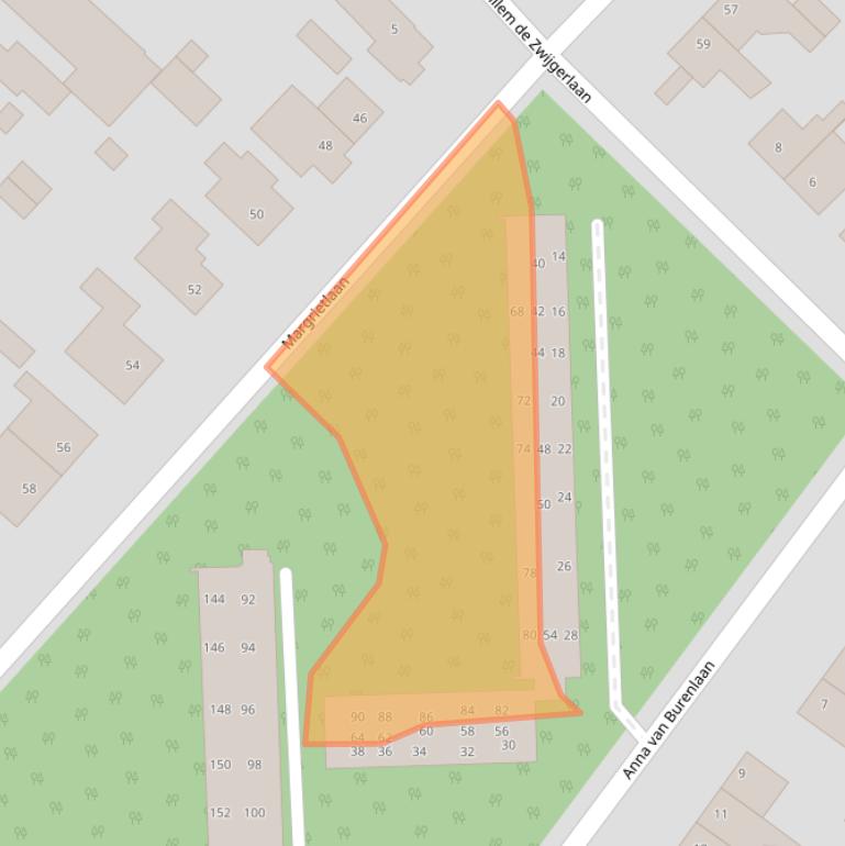 Kaart van postcodegebied 6713NL.