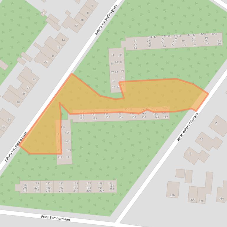 Kaart van postcodegebied 6713PD.
