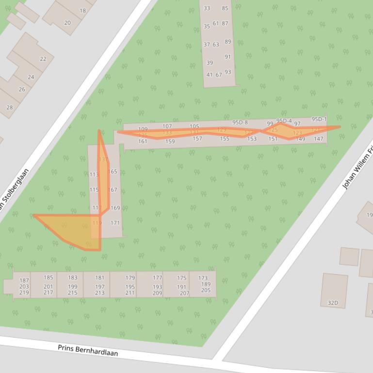 Kaart van postcodegebied 6713PE.