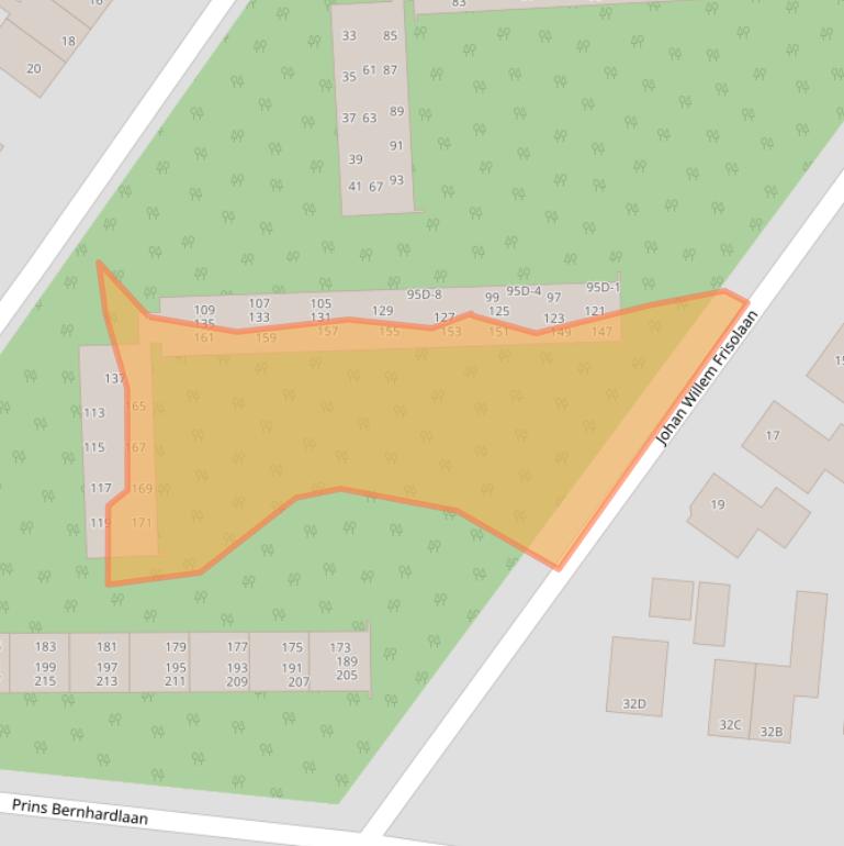 Kaart van postcodegebied 6713PG.