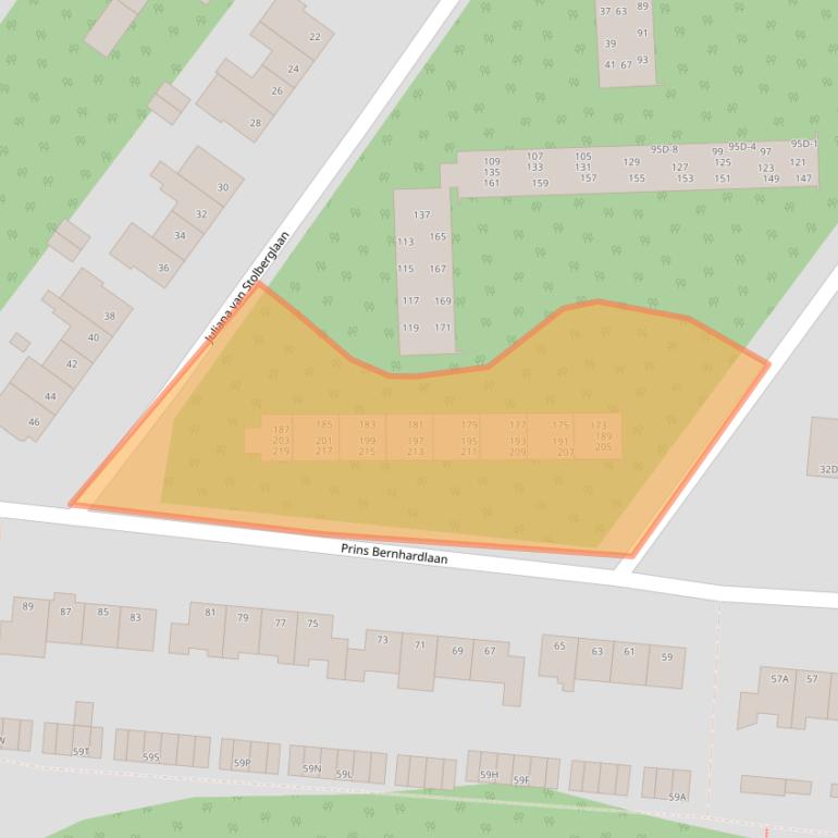 Kaart van postcodegebied 6713PH.