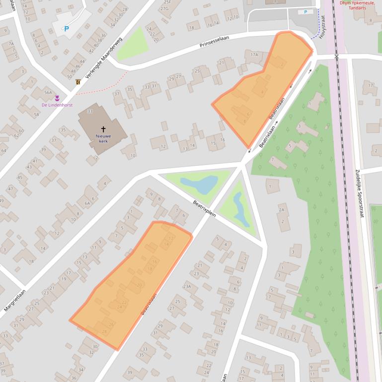 Kaart van postcodegebied 6713PS.