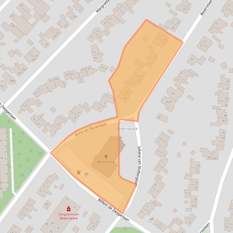 Kaart van postcodegebied 6713PT.